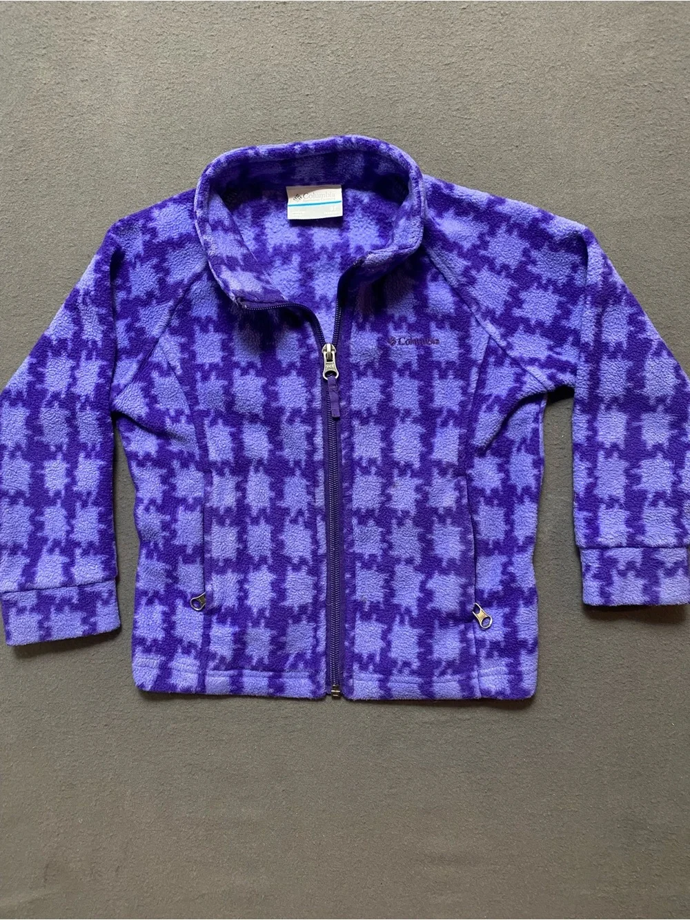 Columbia Full Zip Fleece Jacket Purple Geo Toddler 3T